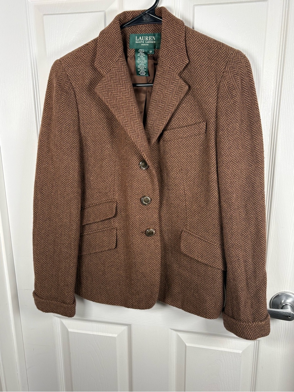 Ralph Lauren Brown Textured Tweed Blazer - Picture 2 of 10